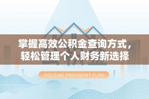 长葛掌握高效公积金查询方式，轻松管理个人财务新选择